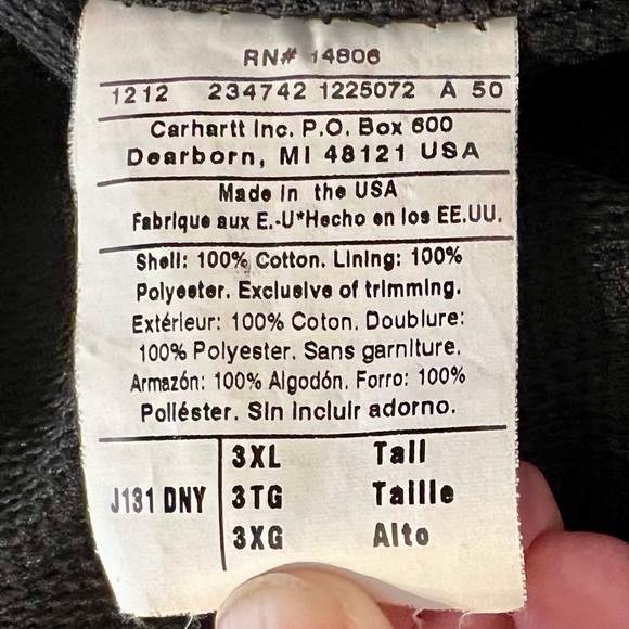 Carhartt Navy Duck Mesh Lined Hoody style Jacket - Picture 11 of 16